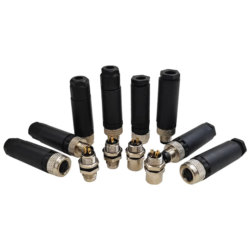 10pcs IP68 M8 Sensor Connectors Waterproof Straight Non-Welding Screw Connections 3Pin 4Pin for Secure Sensor Linking