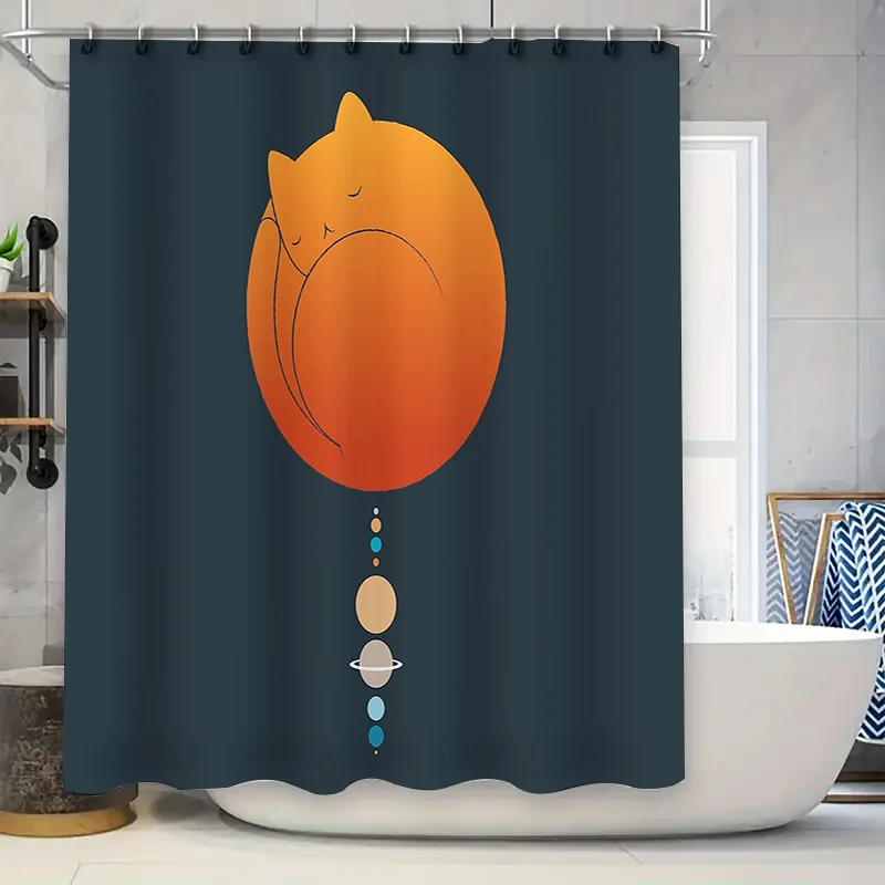 

Занавеска для душа с милым котом, декор для ванной комнаты, забавный подарок для любителей домашних животных, ткань для ванной комнаты, современный стиль, украшение для дома, узор животного, милый KittyWasha