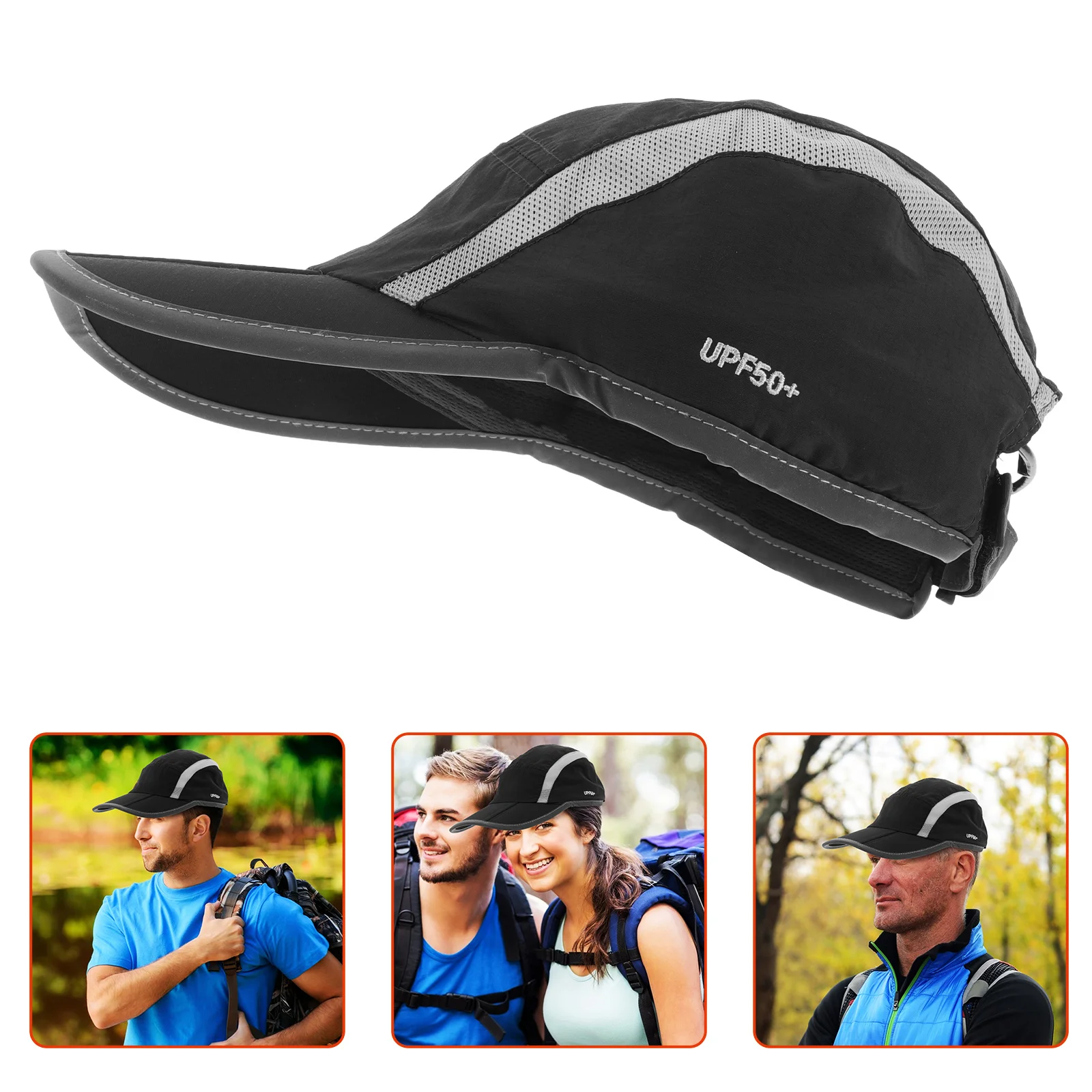 

Foldable Hiking Cap Threefold Design Breathable Mesh Uv Protection Lightweight Outdoor Running Fishing Hat Travel Sport