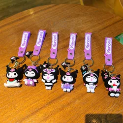 Sanrio Kuromi Key Chain Cartoon Small Gift Flower Car Key Chain Push Gift Bag Pendant