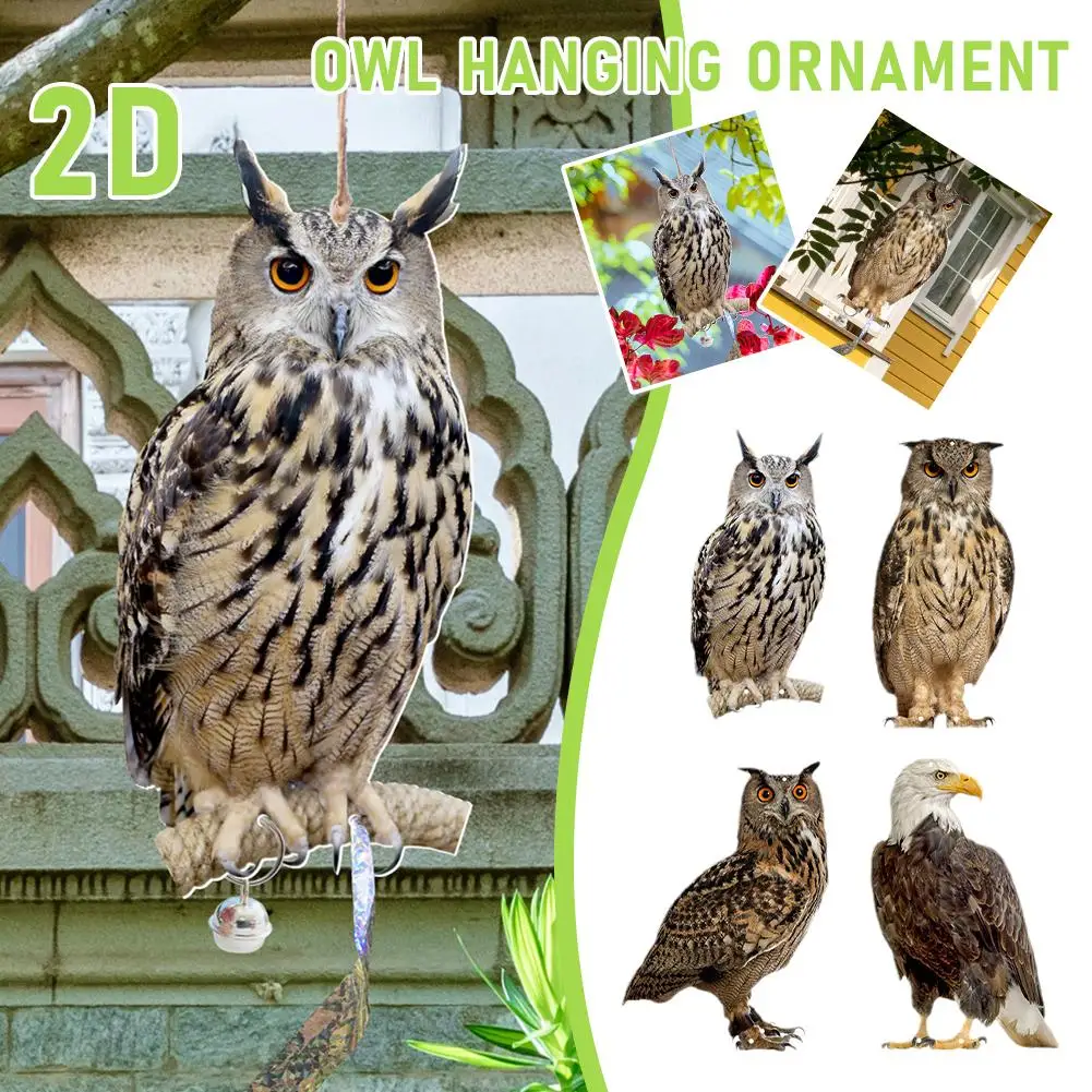 Scarecrow Owl Bird ScarerHead Sound Realistic Imitate Repellent Garden 3D Control Protection Owl Scarecrow Not Decor M6R1