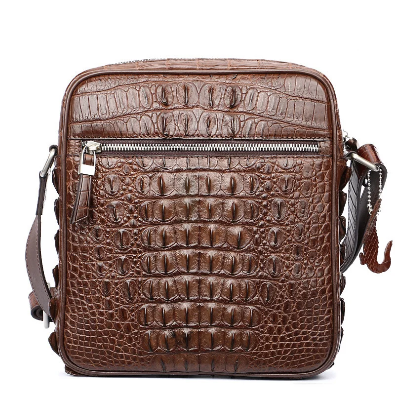 Bolsa Mensageiro de Ombro Único de Couro Genuíno, Bolsas Crossbody masculinas, pequena pasta, bolsa de escritório de luxo, alta qualidade, nova moda