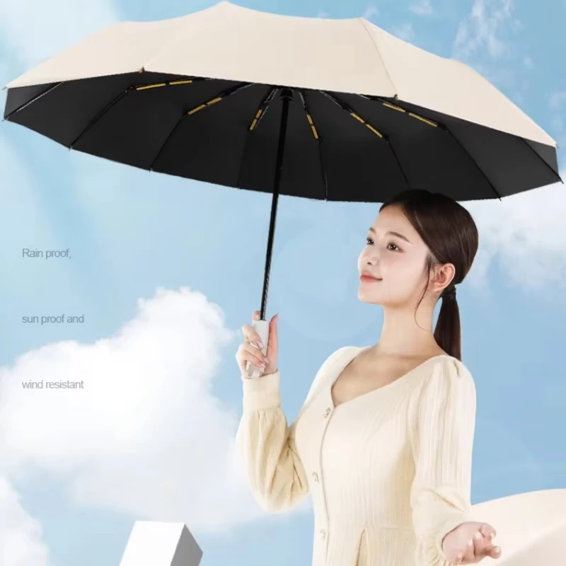 8 Bone 16 Keel Umbrella for Men Women, Windproof Automatic Folding Sun Rain Umbrella, Business Use, Durable & Portable Design