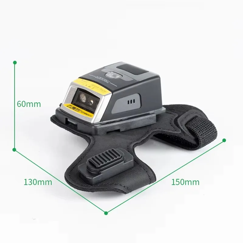 1D 2D  Wireless Mini Glove Scanner Wearable Industrial Code Reader Portable Barcode Scanner for Inventory Warehouse