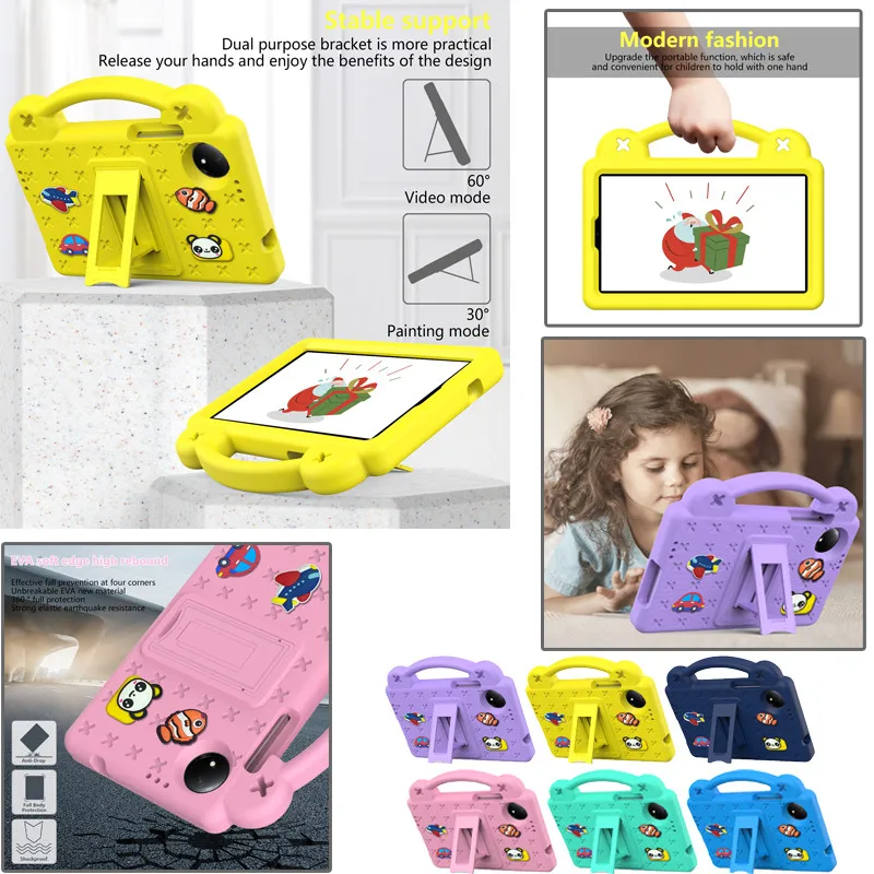 Kids Safe EVA Bear Case for Redmi Pad SE 8.7 4G 2024 for Redmi Pad SE 11 Inch 2023 Handheld Shockproof Tablet Cover