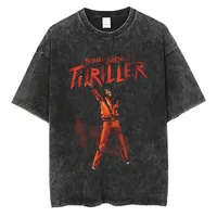 Camiseta Clásica con Estampado de Michael Jackson, para Hombre y Mujer, Estilo Vintage, Algodón Lavado, Nueva Camiseta de Verano, Estilo Harajuku, Talla Grande