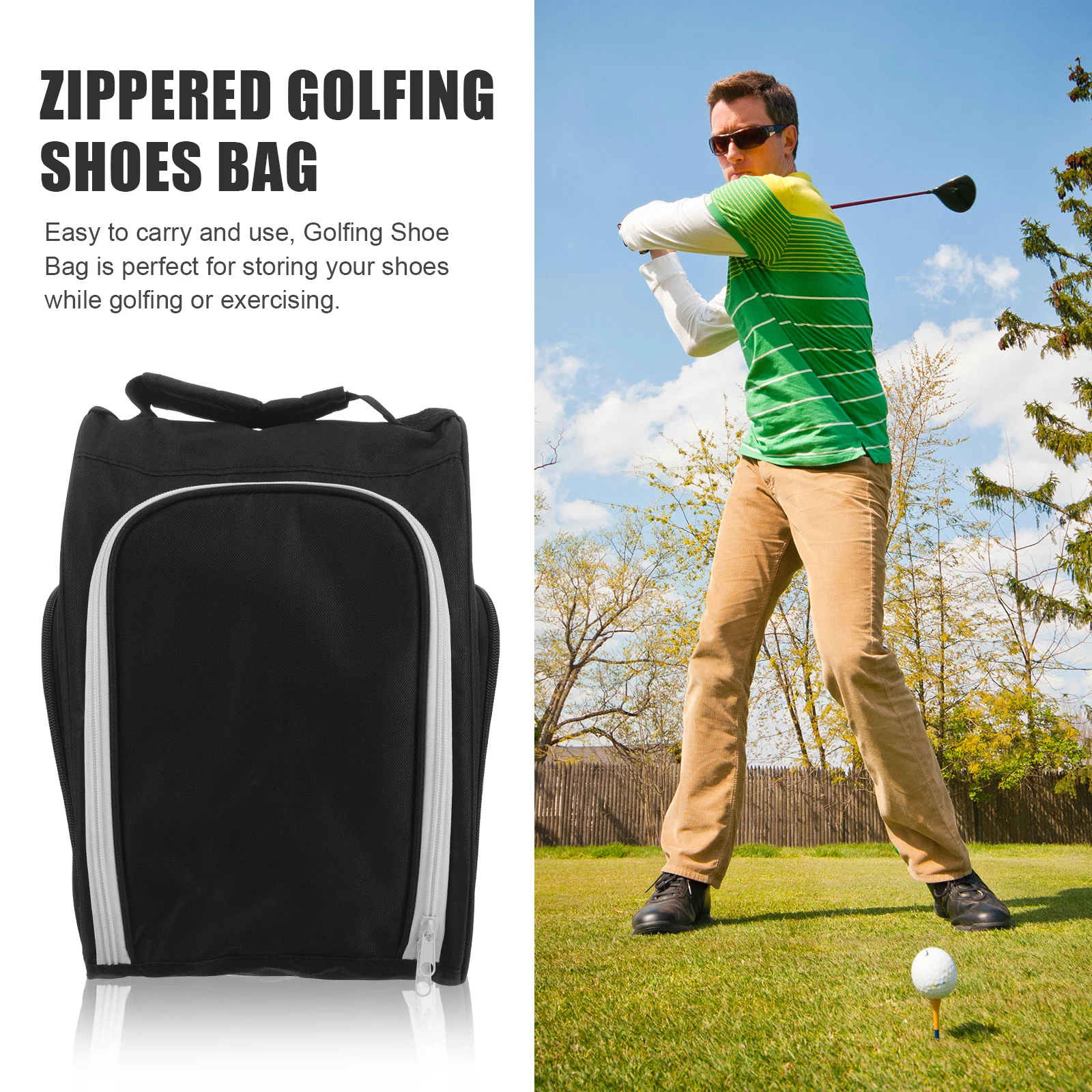 

Shoe Bag for Golfing Men Waterproof Wear Resistant Convenient Carry All Purpose Sports Exercise Golfing Shoes Holder Travel