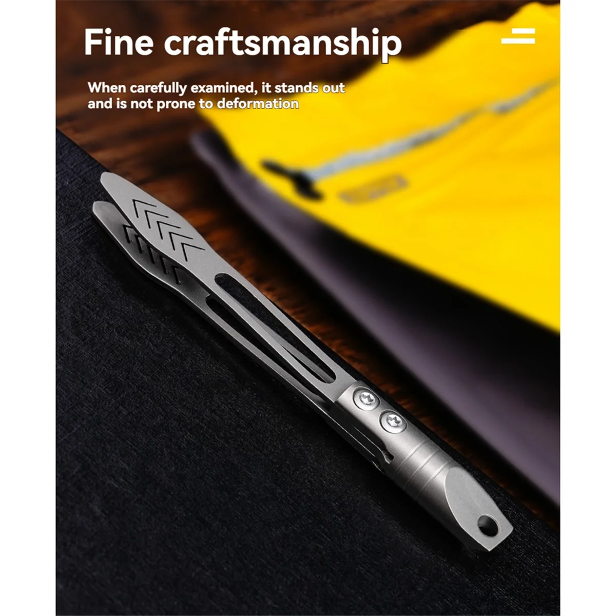 【New User Coupon】Titanium Alloy Small Tweezers Multi Functional Keychain Pendant Outdoor Tool Portable Tweezers for Craft