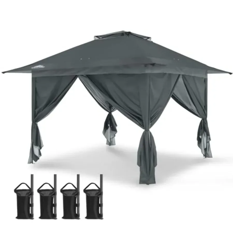 13x13 Pop Up Gazebo with 4 Wall Panels Easy Up  for Patio and Backyard Easy Set up Outdoor Gazebo