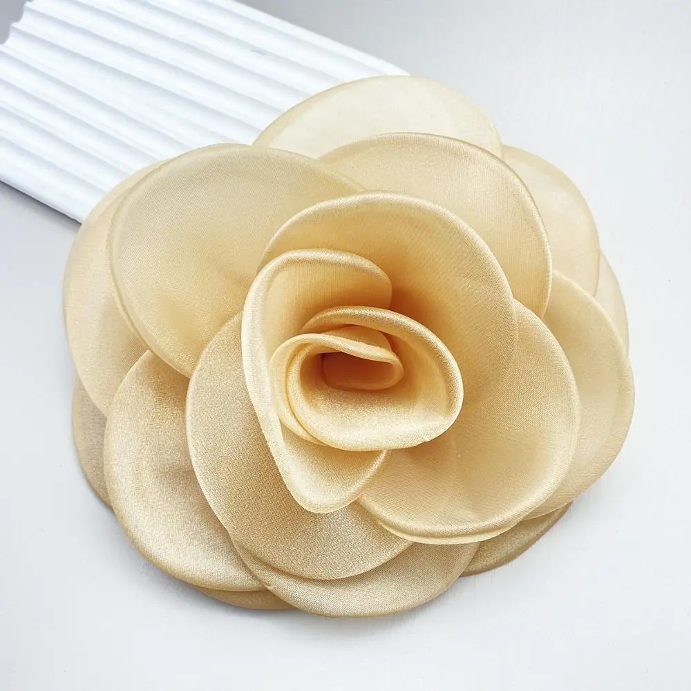 Nuevo broche de flor grande de 12cm, broche Pin-up de flor rosa de tela a la moda para mujer, regalo de joyería, broche de rosa romántico dulce