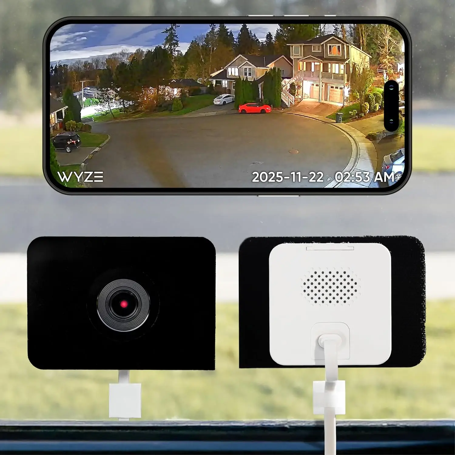 Window Camera WiFi Indoor HD Home Security Camera, Upgraded Color Night Vision, Anti-Glare, AI Motion Detection, Easy Setup,
