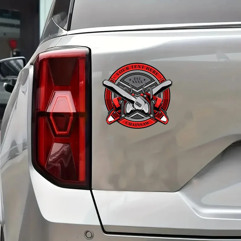 Chainsaw Operator Car Stickers Fashionable Simple Logo Design  Vinyl Decals Waterproof Scratch-Proof Car Wrap Decoration