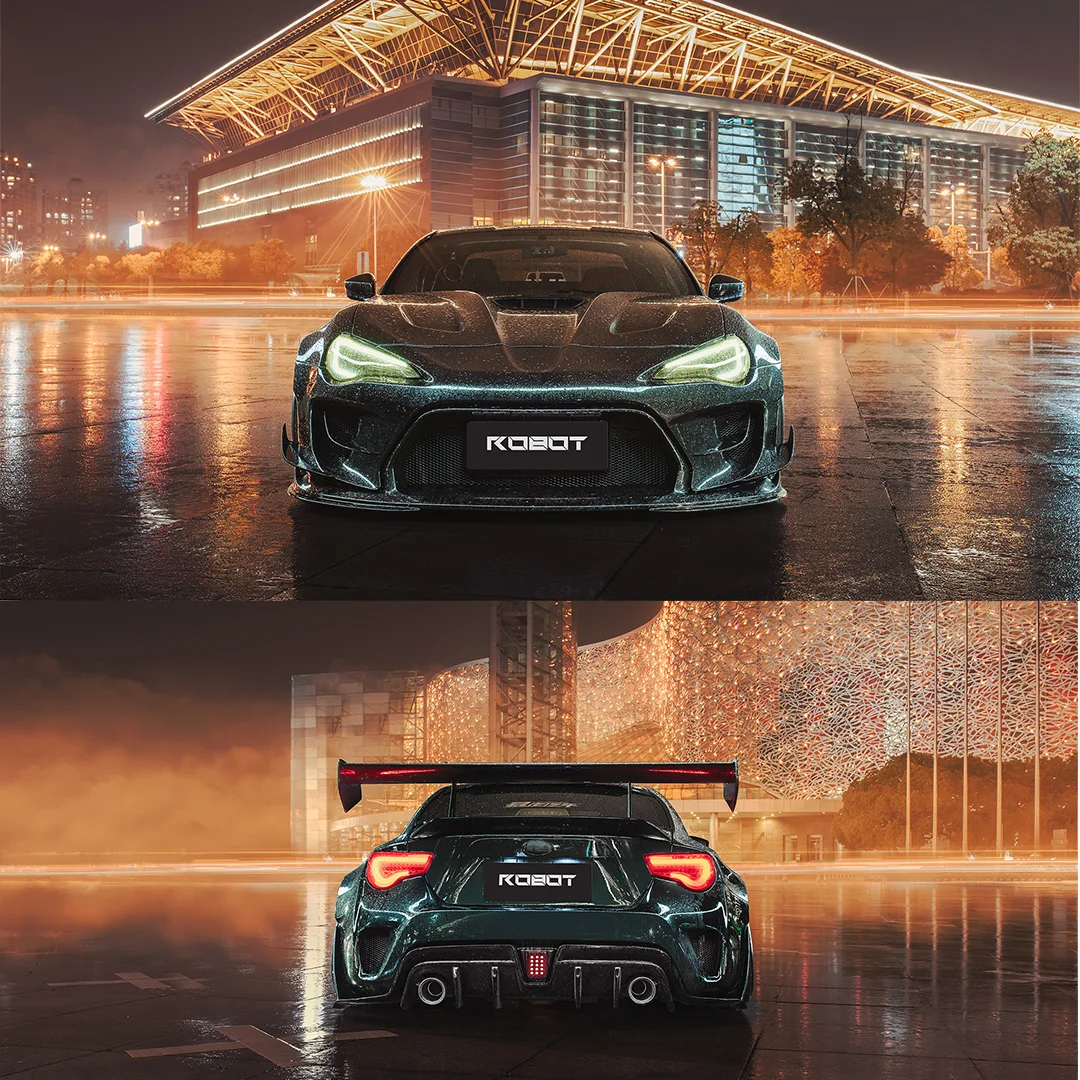 ROBOT Style Wide Body Kit For Toyota GT86 BRZ Tunning Robot Style FRP Style Car Bumpers Hood Side Skirts Auto Body System