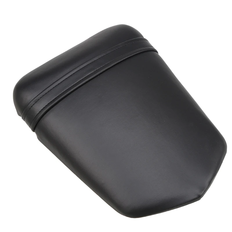 Black Leather Motorcycle Seat Cafe Racer Seat Rear Passenger Backrest Cushion Pad Seat Cover For Yamaha R1 R104 2004 2005 2006