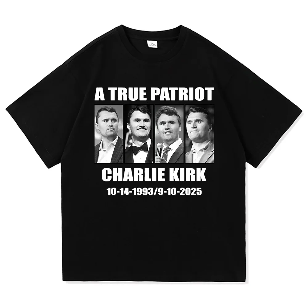 

ex Хлопковая футболка America Charlie Kirk Free ort Sve round Ne с геометрическим узором, теплая, подходит для мужчин и женщин