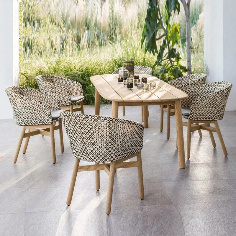 Homestay Relaxing Patio Sets Soild Wood Material High End Vintage Patio Set Modern Adult Meble Ogrodowe Garden Furniture Outdoor