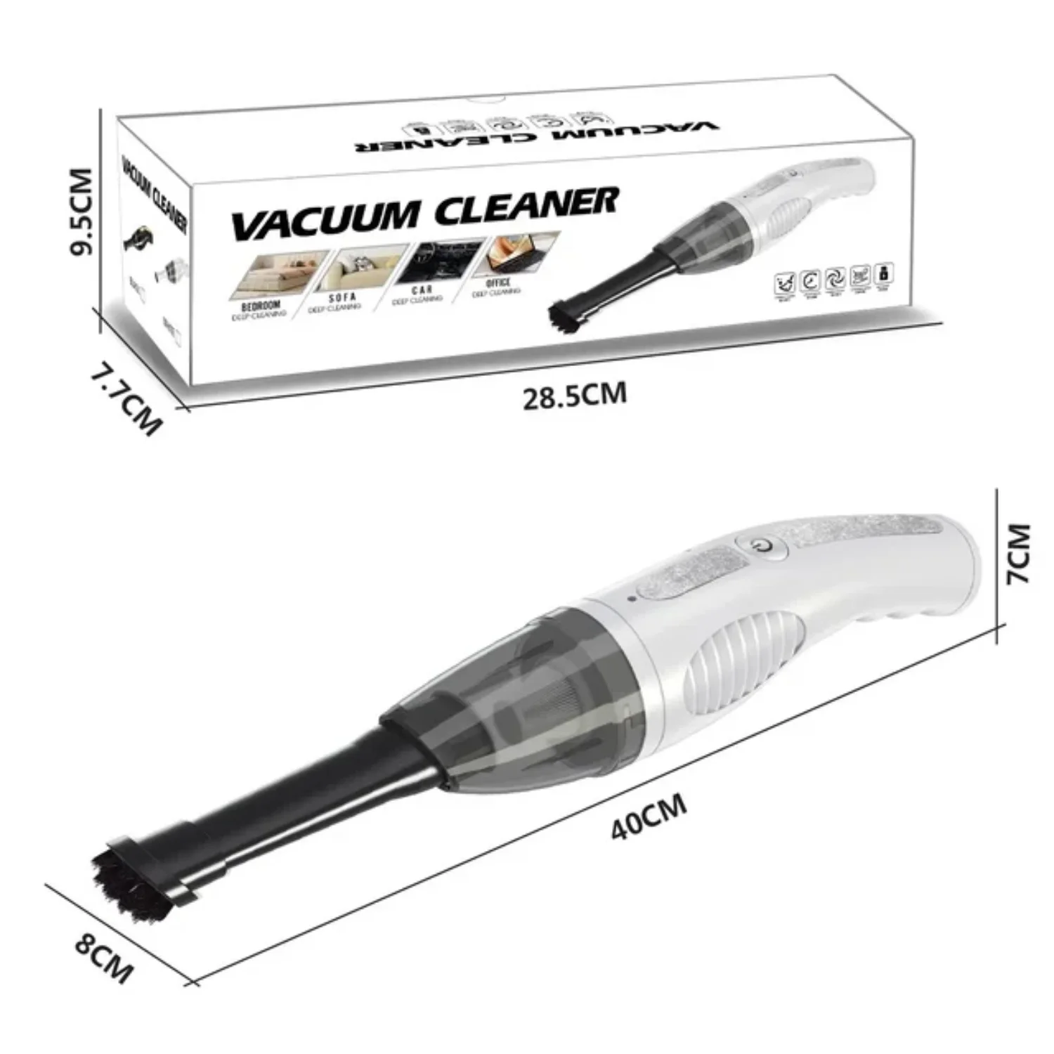 

Handheld Vacuum Cleaner Rechargeable Wireless Car with High Suction Power and Low Noise Cleaning Tool