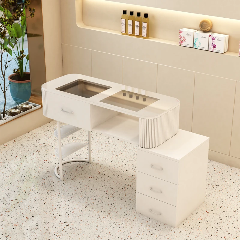 Accessories Stand Nail Table Workstation Tech Cabinets White Nail Table Luxury Nordic Tavolo Unghie Manicure Furniture