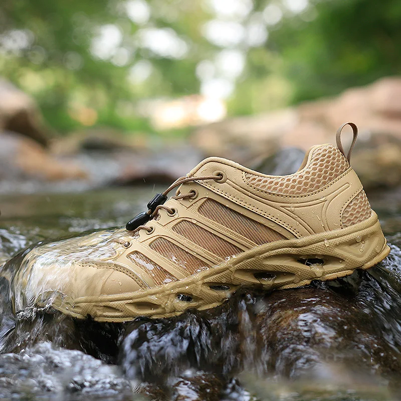 Wędkarstwo na świeżym powietrzu brodząc buty do wody męskie letnie lekkie siatkowe oddychające sporty turystyczne buty na plażę męskie trampki