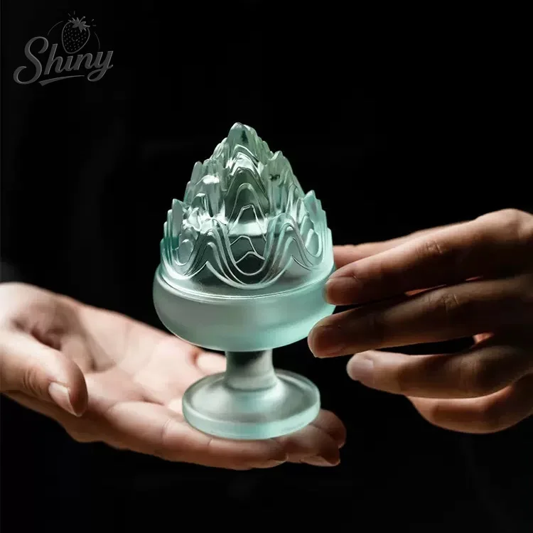 

Household ancient glass Boshan incense burner plate incense burner tea ceremony sandalwood incense seal furnace creative gifts