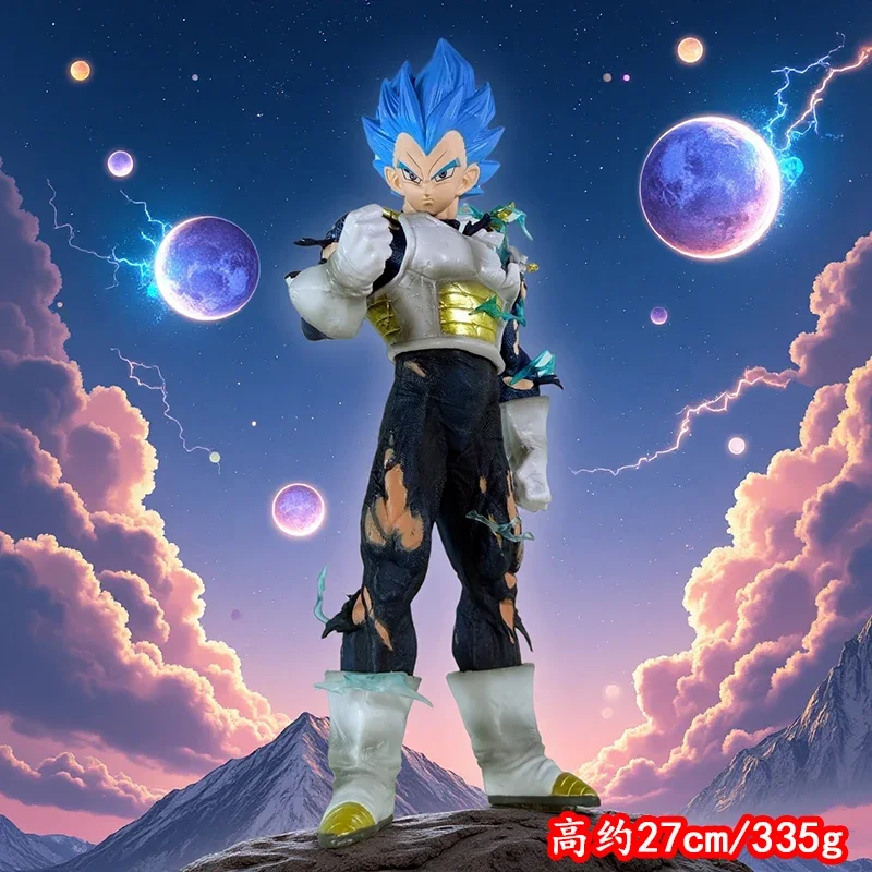 

27 Cm Dragon Ball LX Blue Haired Vegeta Super Saiyan Animation Peripheral Model Ornament GK Handmade Doll Gift