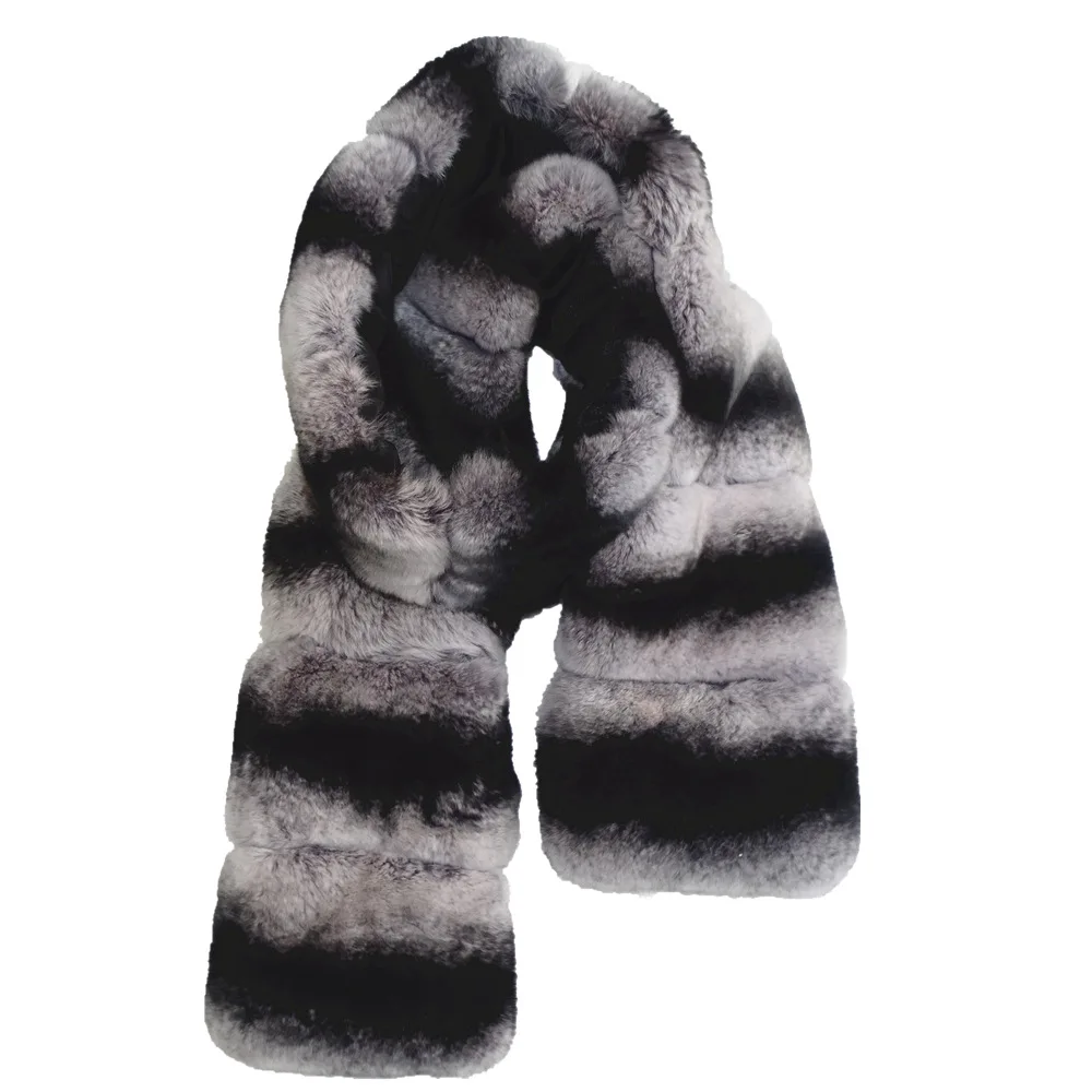 chinchilla Real Rex Fur neck men and women identical style Rex Rabbit Scarf Low-price sales are limited Natural fur Collar