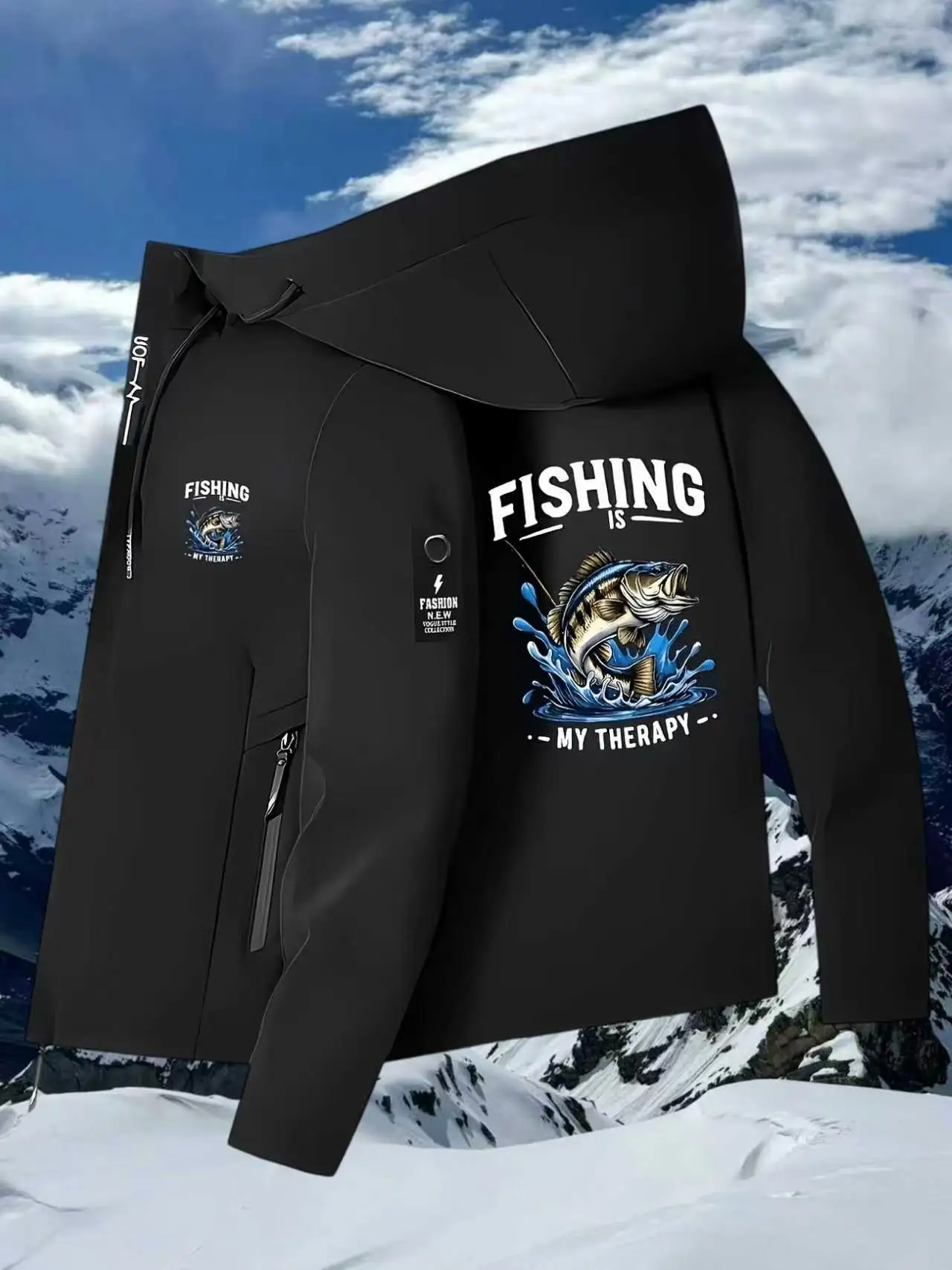 2026 Fashion Men's Brand New Outdoor Fitness Windproof Hoodie Exquisite Designer Printed Zipper Waterproof Leisure Autumn Coat