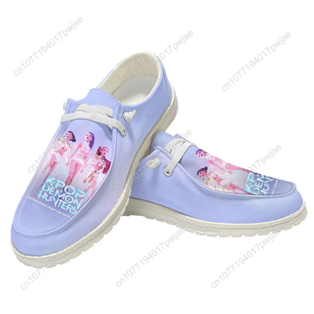 أحذية KPop Demon Hunters كاجوال للرجال والنساء، أحذية مسطحة قابلة للتنفس في الهواء الطلق، أحذية خفيفة الوزن للزوجين مصنوعة حسب الطلب