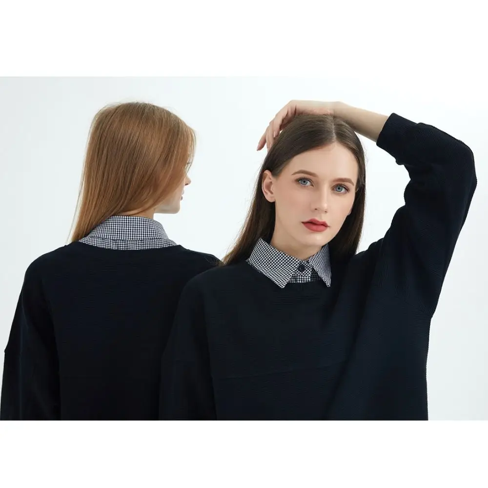 Detachable Plaid Fake Collar Black Sharp Collar Adjustable Neckline Korean Style Houndstooth False Blouse Collar