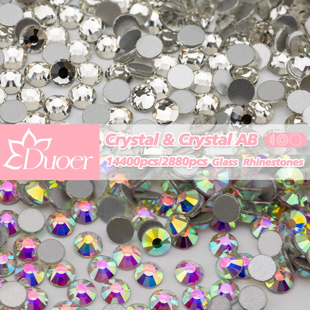 Nail Art Glitter - DUOER SS3-SS30 Hochwertige Glas-Strasssteine, glänzende Kristalle