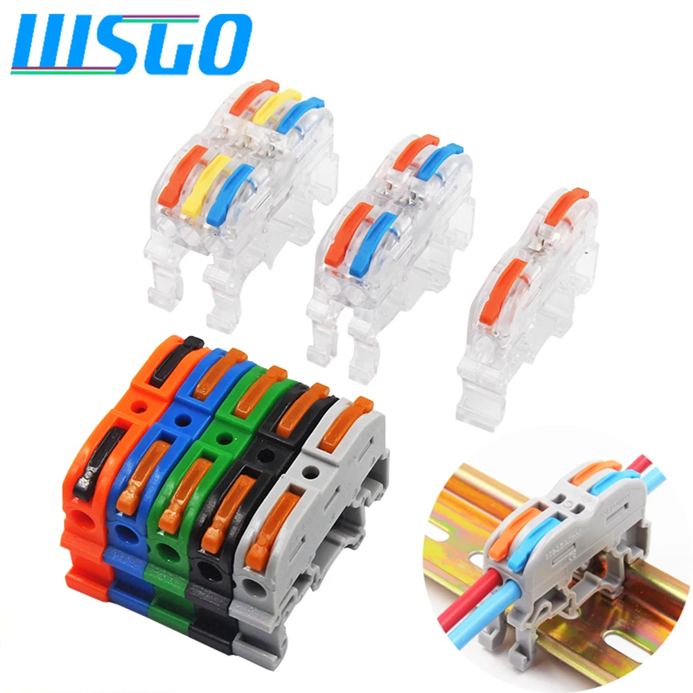 

Rail Terminal Block Cable Connector Line Transparent Type Grey Colored 32A RF, Lighting Universal Compact Fast Color 211