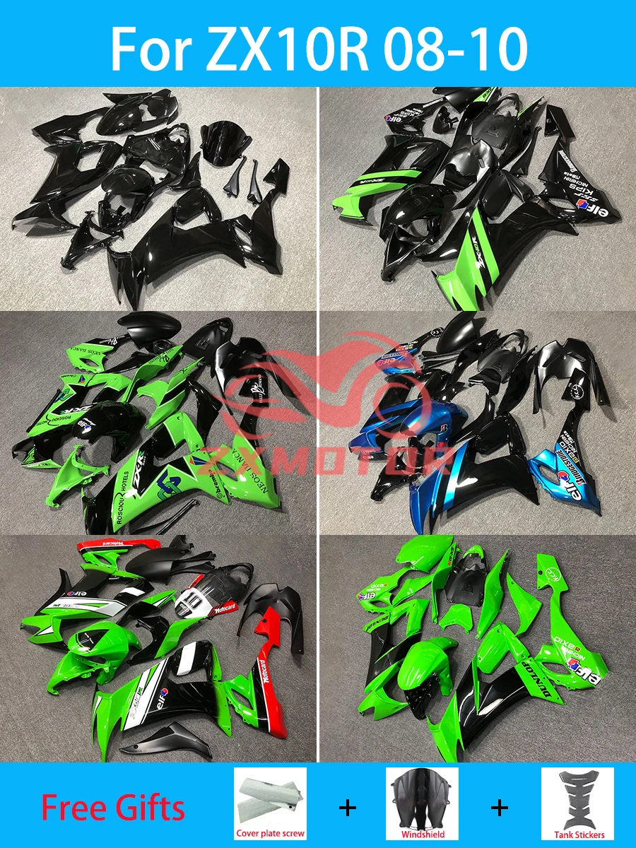 ZX10R 08 09 10 Prime Fairings for Kawasaki ZX 10R 2008 2009 2010 ABS Cowling Dirt Bike Motorcycle Plastics Fairing Kit