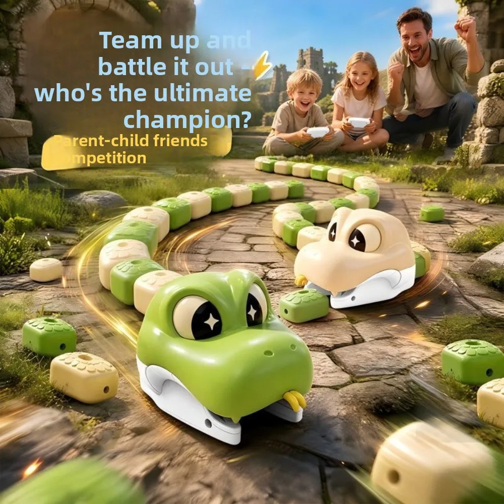 2027 Remote Control Magnetic Eating Snake Toy Greedy Bean Chasing Game RC Car Interactive Educational Toy Christmas Gifts