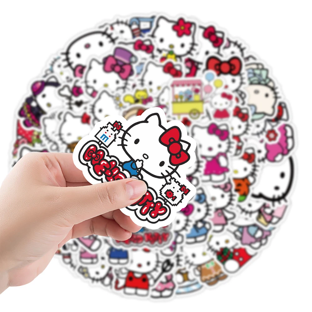 10/30/50pcs Hello Kitty Sanrio Anime Stickers Kawaii Girls Sticker Toy Phone Case Notebook bagagli Cute Cartoon Graffiti decalcomanie