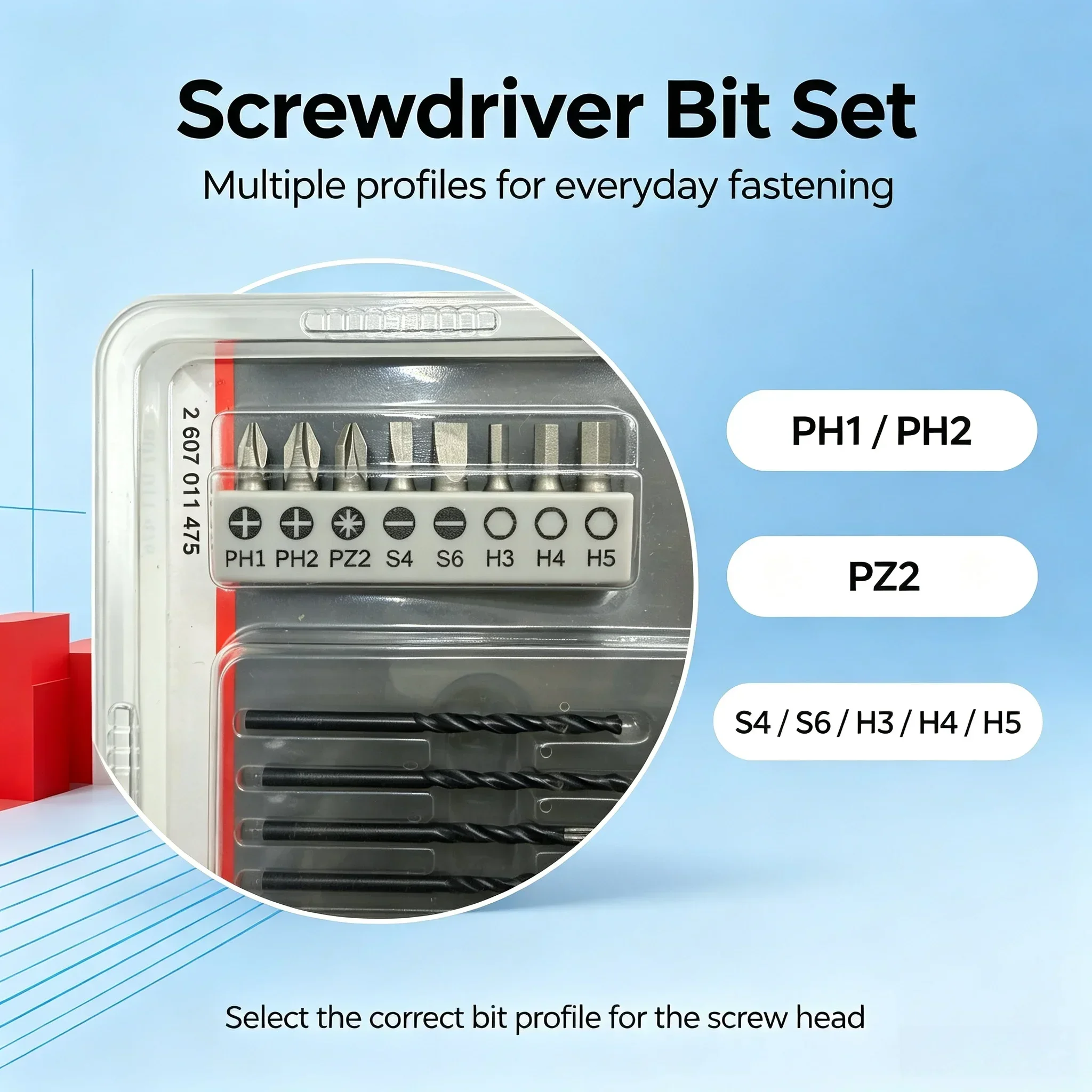 Bosch 2607011475 Twist Drill & Screw Bits Combo Pack 15Pcs