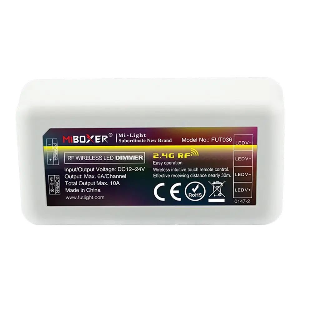 Imagem -05 - Miboxer 2.4g rf Wifi Compatível Brigtness de Zonas Controlador Dimmer Led Ajustável para dc 12v 24v Tira Led de Cor Única Fut036