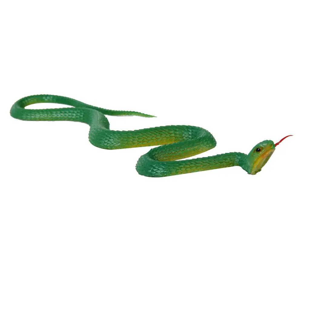 Lifelike Rubber Snake Toy Flexible Pretend Garden Prop Fake Animal for Prank Joke Decorations