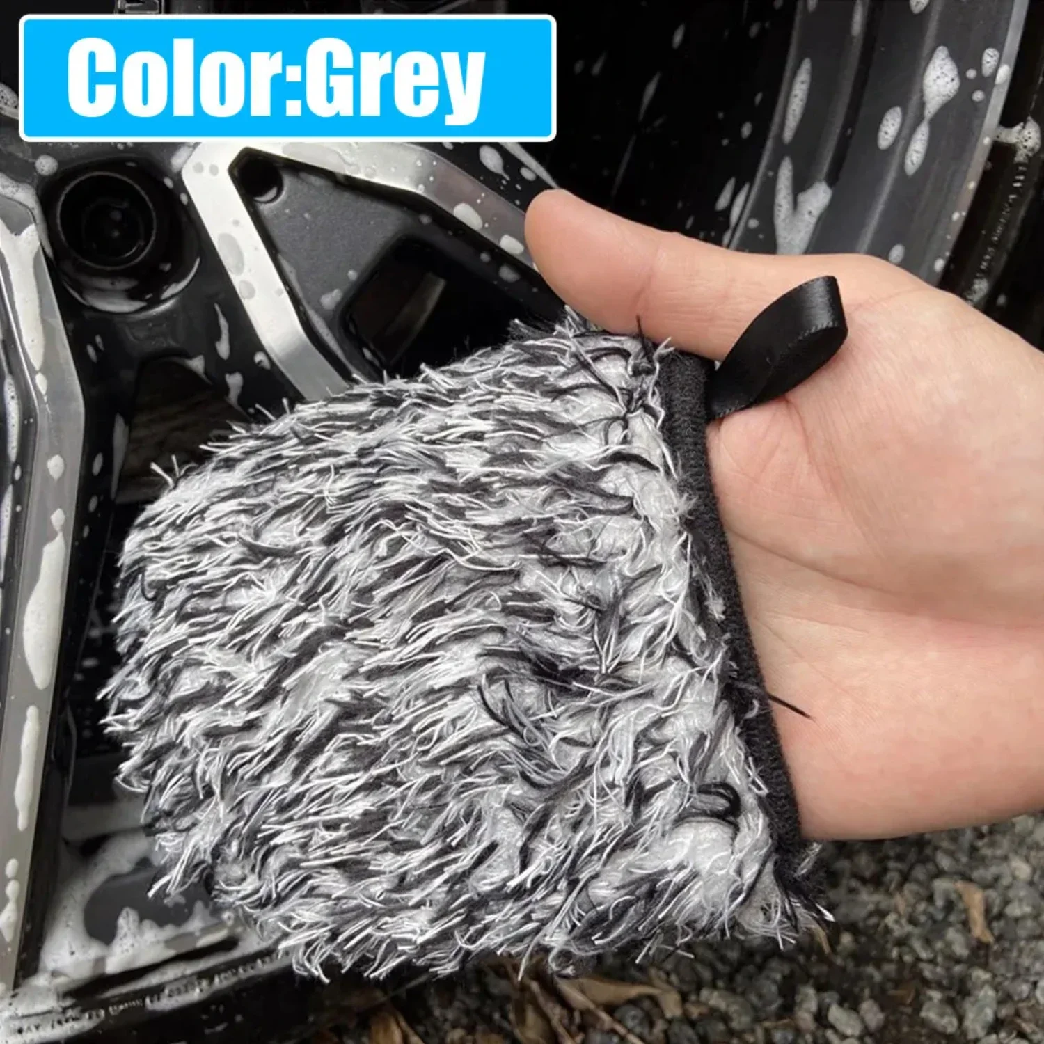 

Thickening Two-sided Microfiber Wheel Detailer Wash Glove Super Soft Car Detailing Pocket Mitt Car Washing Gloves