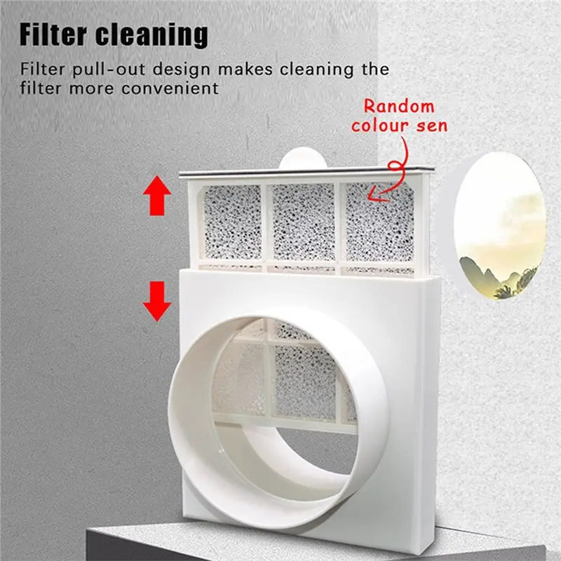 SYW-For PVC And PE Pipe Compatible Washable Duct Air Filter 160MM Reusable Sponge Net Support Efficient Ventilation