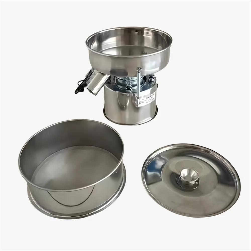 Free Ship 20cm Vibrating Screen Sieve Powder Machine Stainless Steel Electric Sieve Filter Powder Vibration Screening Machine