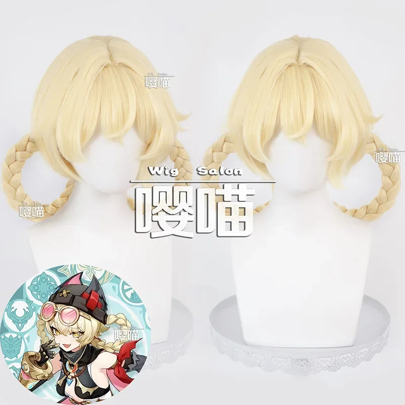 Nuevo personaje Jahoda Cosplay peluca 30cm peluca corta dorada clara Anime pelucas sintéticas resistentes al calor para fiesta de Carnaval de Halloween