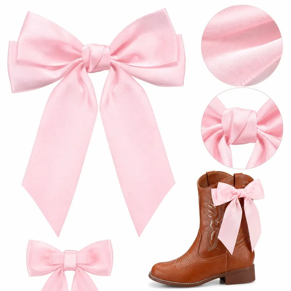 2PCS Satin Ribbon Bow Clips Clip Back Reusable Bag Decoration Bowknot Shape Decorative Bow Accessories Decor Hair Styling Bag