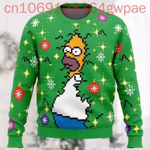 Il brutto maglione natalizio dei Simpsons Homer Simpson Divertente Bart Simpson Maglione per uomo e donna Vacanza Famiglia Abito natalizio