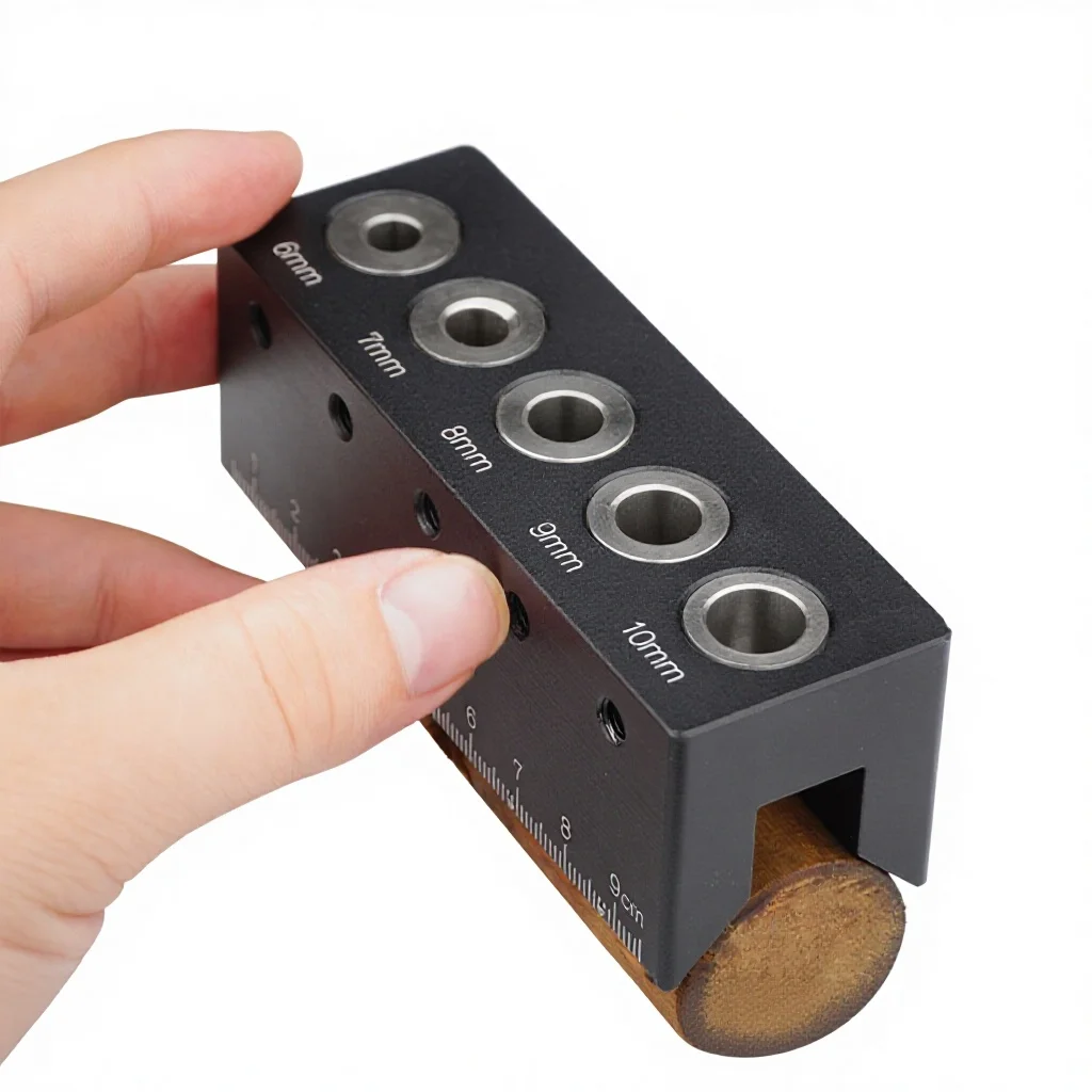 hit productRound-Tube Punch Locator Wood 90 Right Angle Tenon Positioning Aid Woodworking Drilling Tool Model MG0-000-0042 Ganwe