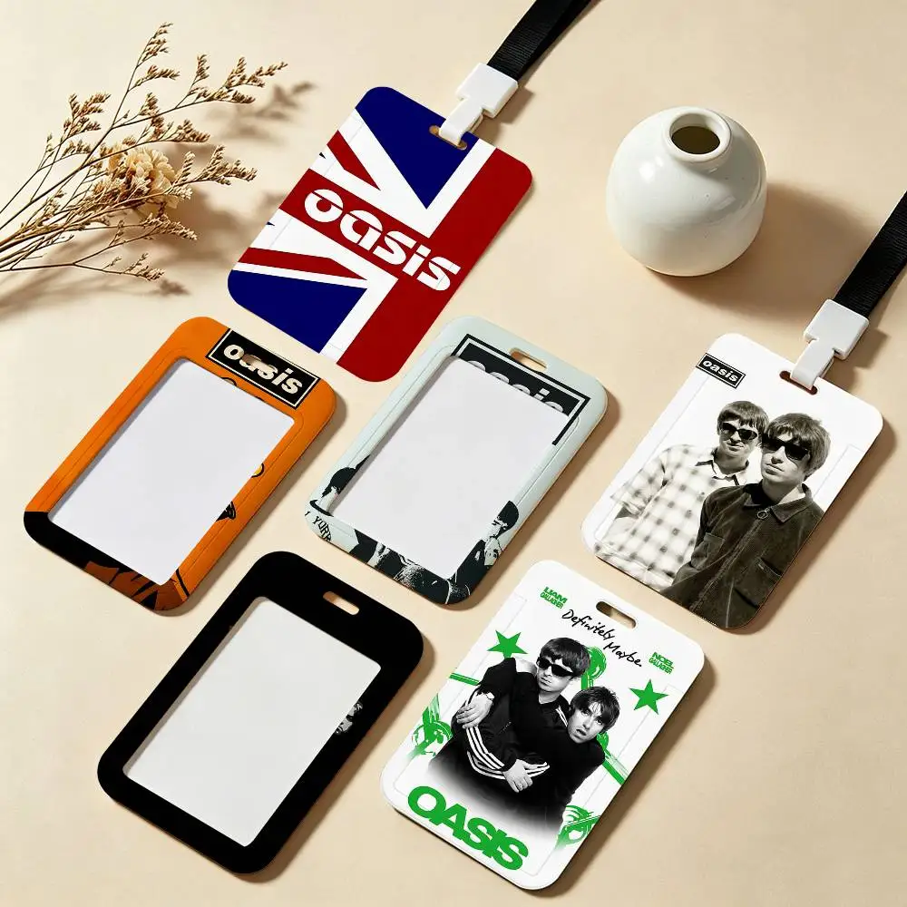 Porta credenciales con cordón para el cuello, diseño Oasis, para oficina, escuela, tarjetas de identificación y credenciales.