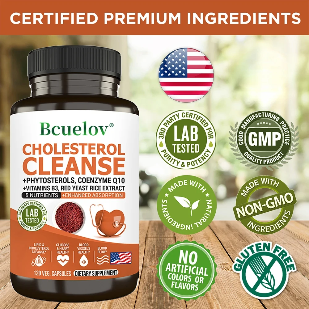 Cholesterol Cleanse Supplement - Helps Lower Cholesterol Levels and Promotes Healthy Cardiovascular and Arterial Circulation