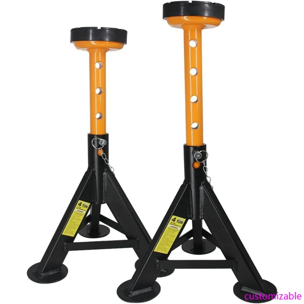 

4 Ton Capacity Jack Stands with Safety Locking Pins, 8000 lbs Support, 2 Pack in Black