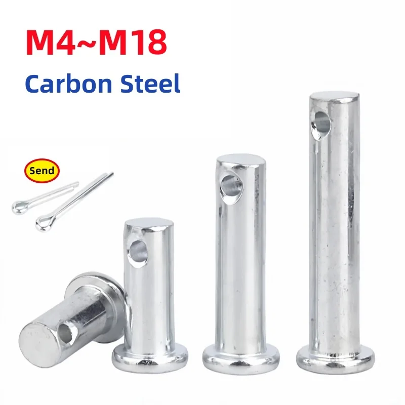 M4 M5 M6 M8 M10 M12 M14 M16 M18 Carbon Steel With Hole Pin Shaft Cotter Pin Set Flat Head Cylindrical Pins Plug Positioning Pins