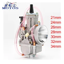 Sclmotos- PWK 21 24 26 28 30 32 34mm KEIHI KOSO Carburetor Carb With Power Jet  2T 4T For Yamaha For Kawasaki Cafe Racer Moped