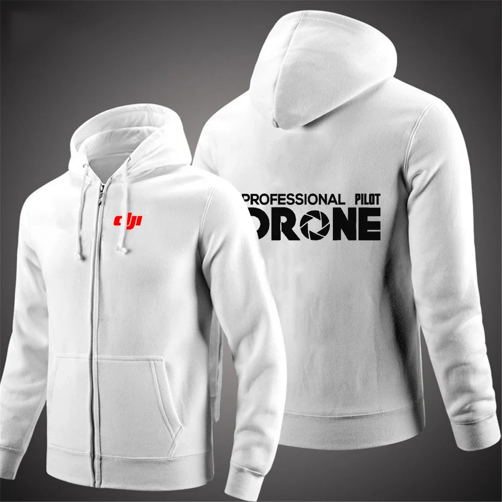 Dji Professionelle Pilot Drone Frühling Herbst Casual männer Einfarbig Zipper Pullover Hoodie Mäntel Sportswear Fashion Langarm – Detail 3
